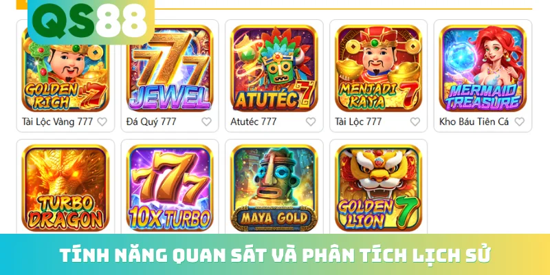 Tính năng quan sát và phân tích lịch sử